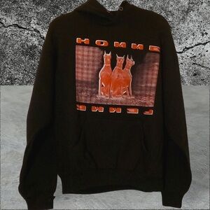 •NWT• Homme + Femme LA • Doberman Triplets Hoodie Black / Orange • Medium
